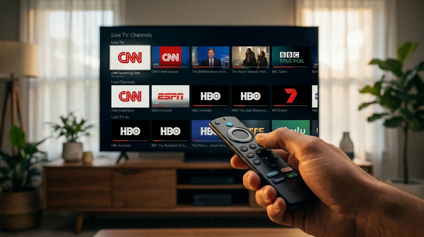 best iptv app for firestick 2025 - A close-up shot of a person's hand holding