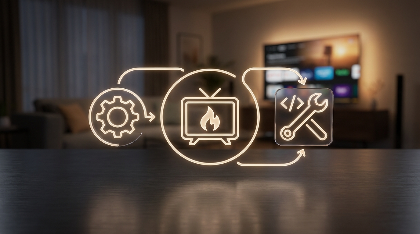 best iptv app for firestick - A graphic illustrating the steps to sideload an
