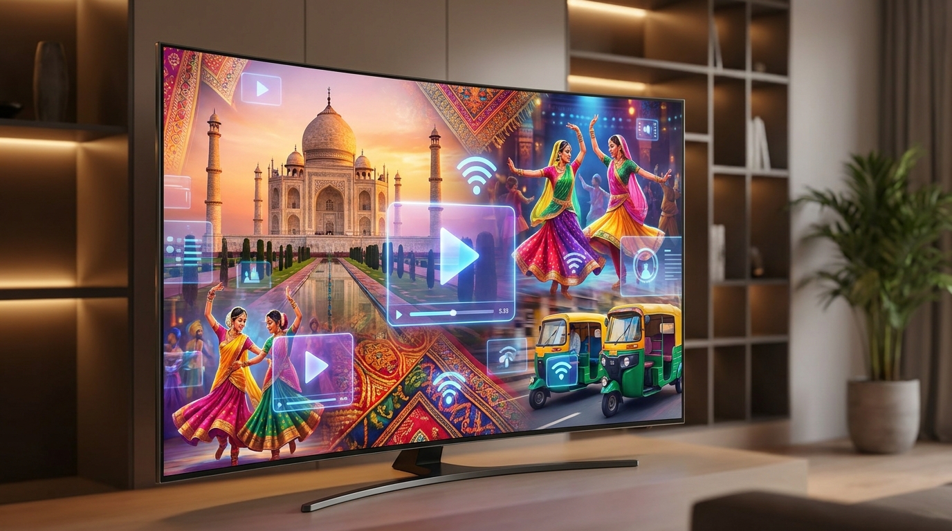 best iptv for indian channels - A vibrant montage of Indian cultural symbols like
