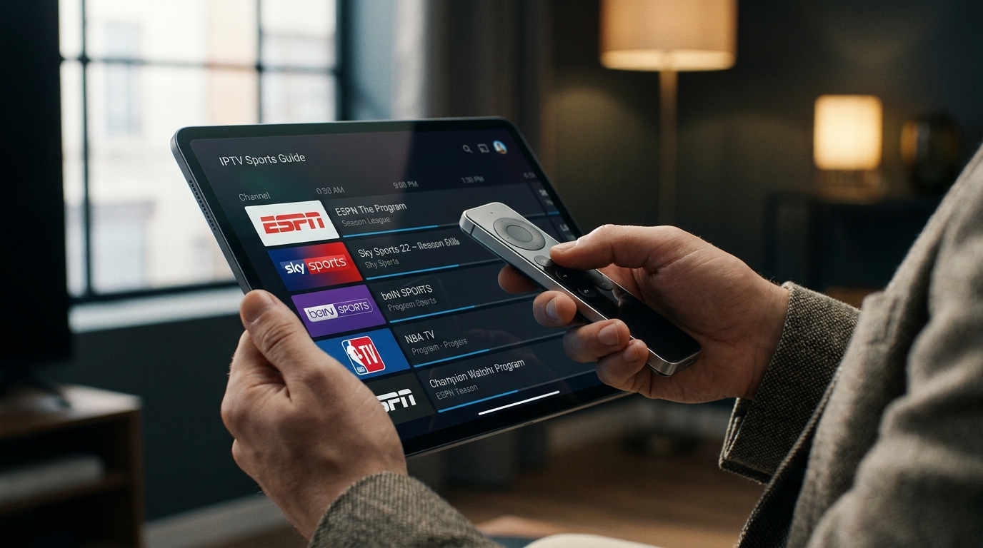 best iptv for sports reddit - A close-up of a person using a remote