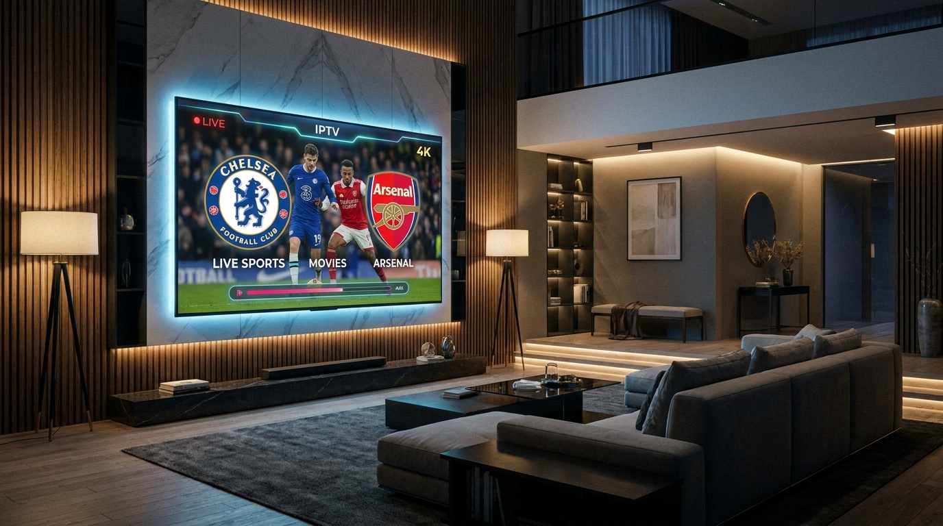 best iptv for sports reddit - A dynamic shot of a modern living room