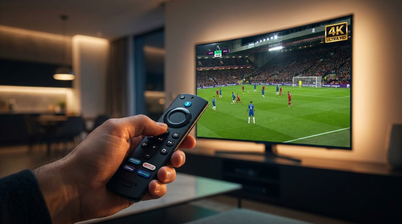 best iptv player for firestick 2024 - A close-up shot of a person holding a