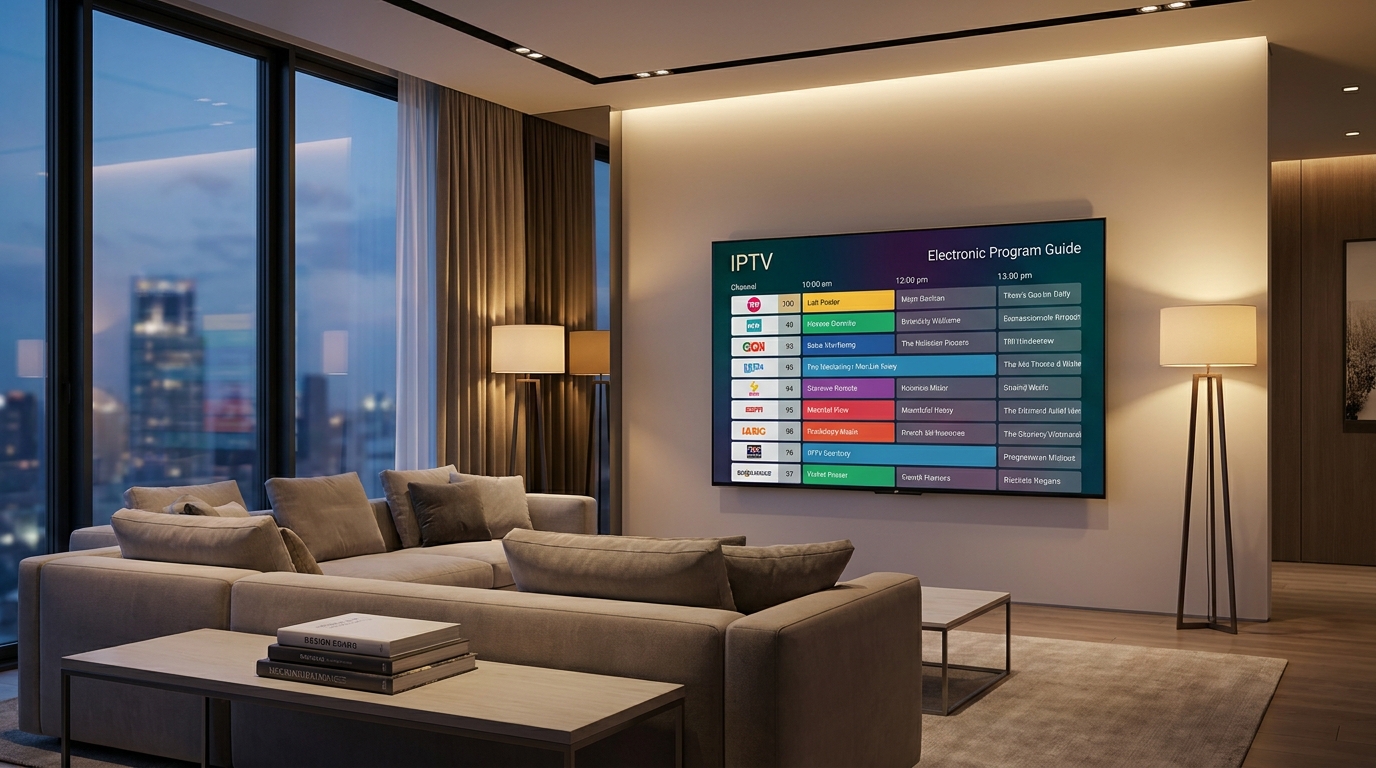 best iptv player reddit - A clean, modern living room with a large