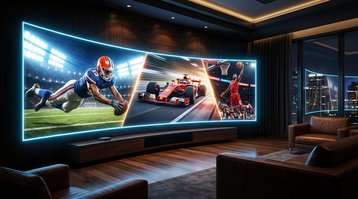best iptv providers 2025 - A dynamic collage of sports action shots: a