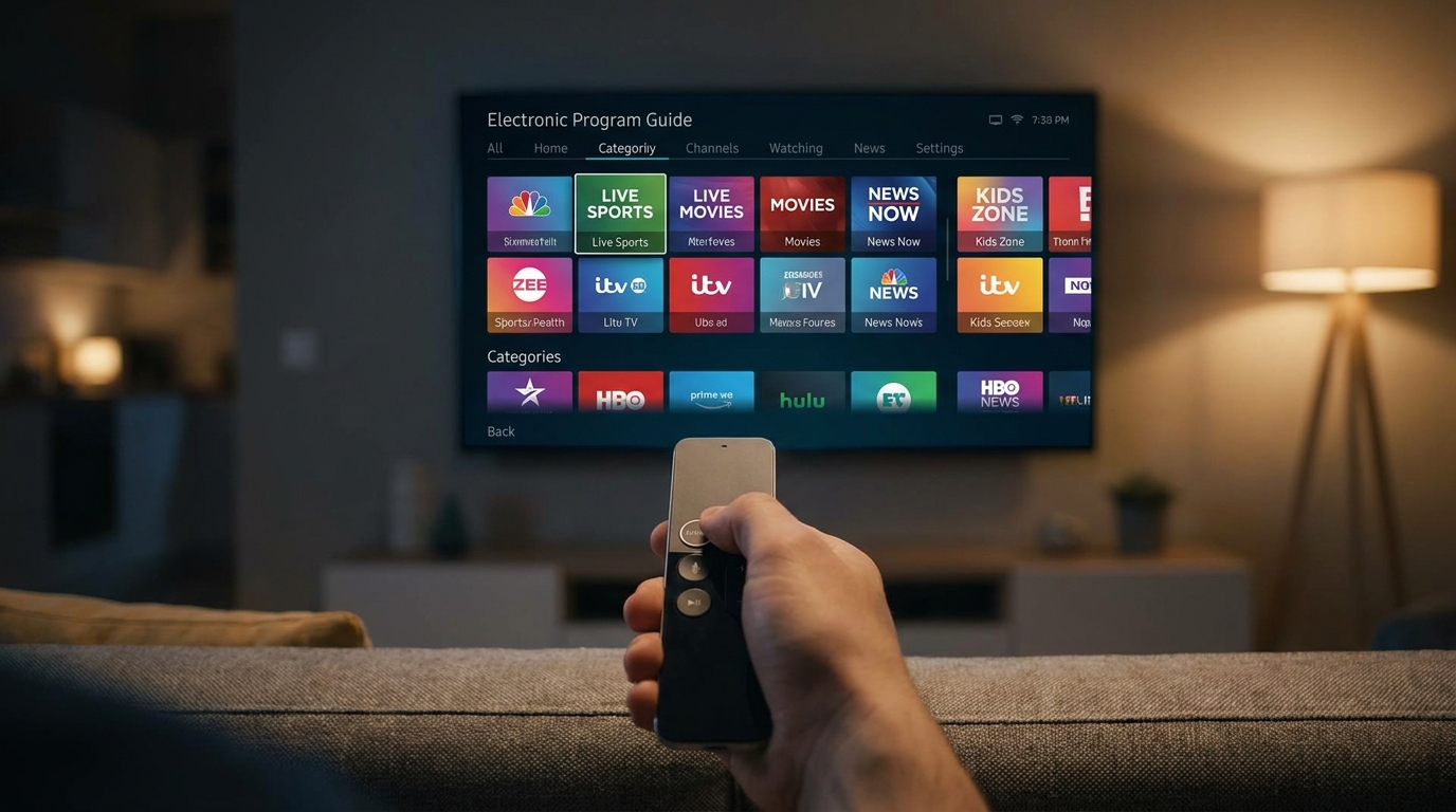 best iptv providers 2025 - Close-up shot of a person using a remote