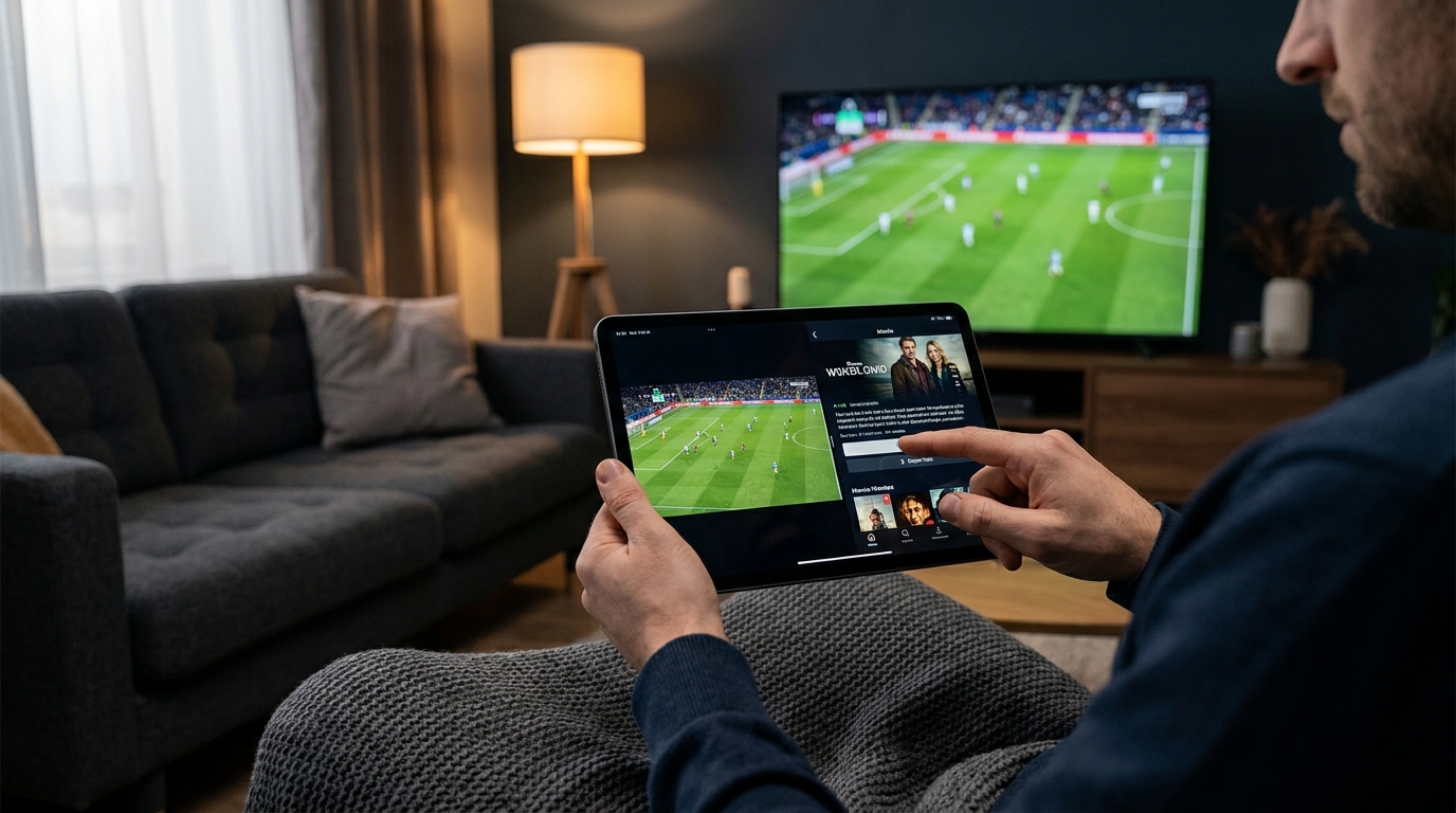 best iptv service reddit - A person relaxing on a sofa, easily switching