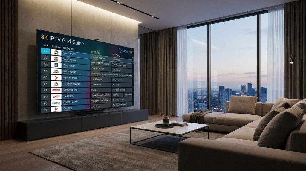 best iptv service reddit - A sleek, modern living room setup with a