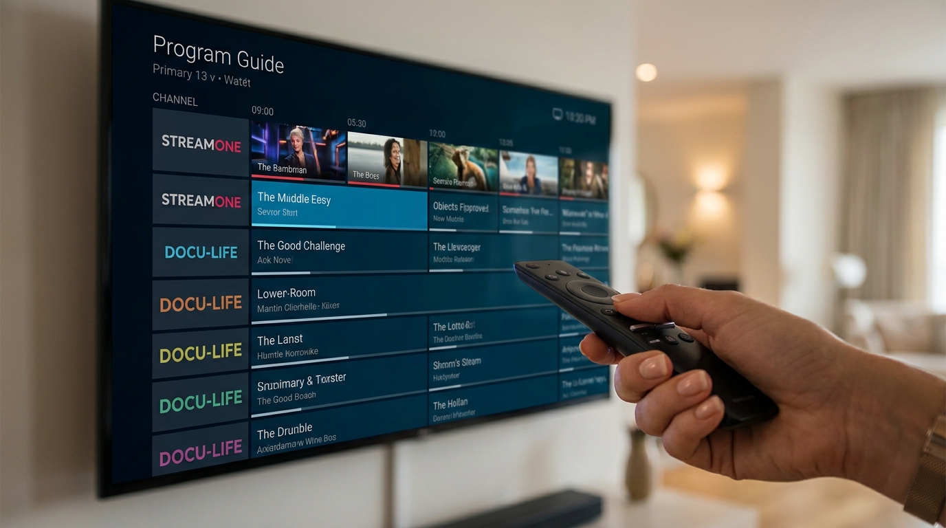 best paid iptv - A close-up shot of a person's hand holding