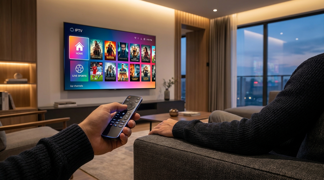 dino panel iptv reseller - A person on a sofa using a remote