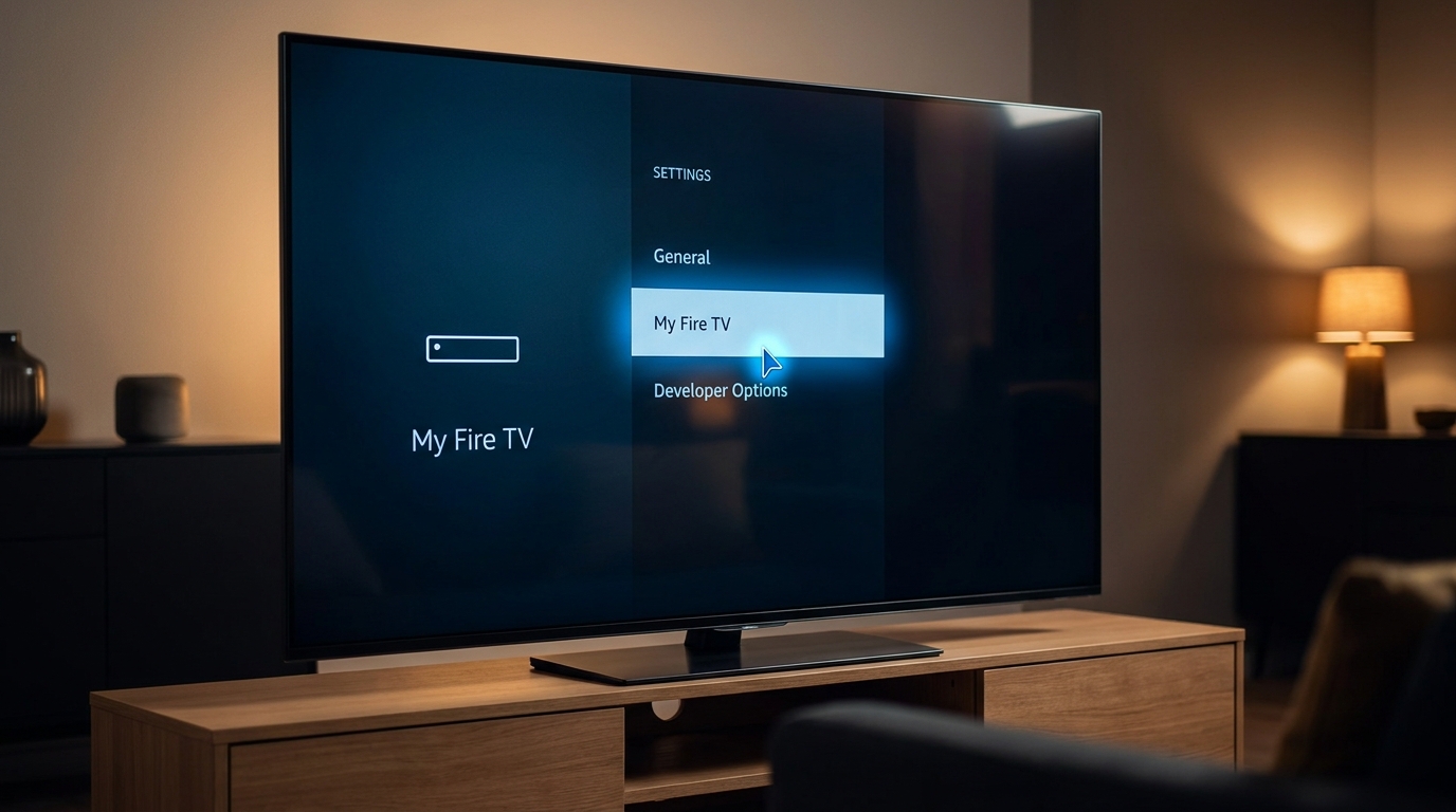 how to install iptv smarters pro on firestick - A close-up, step-by-step graphic showing the Firestick settings
