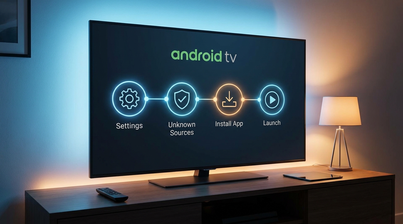iptv app android - A clear, step-by-step infographic showing how to install