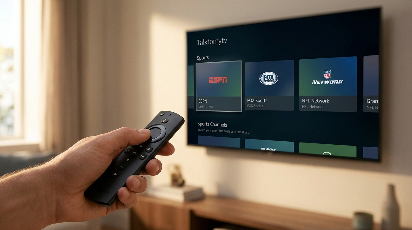 iptv providers for firestick - Close-up shot of a person's hand navigating the