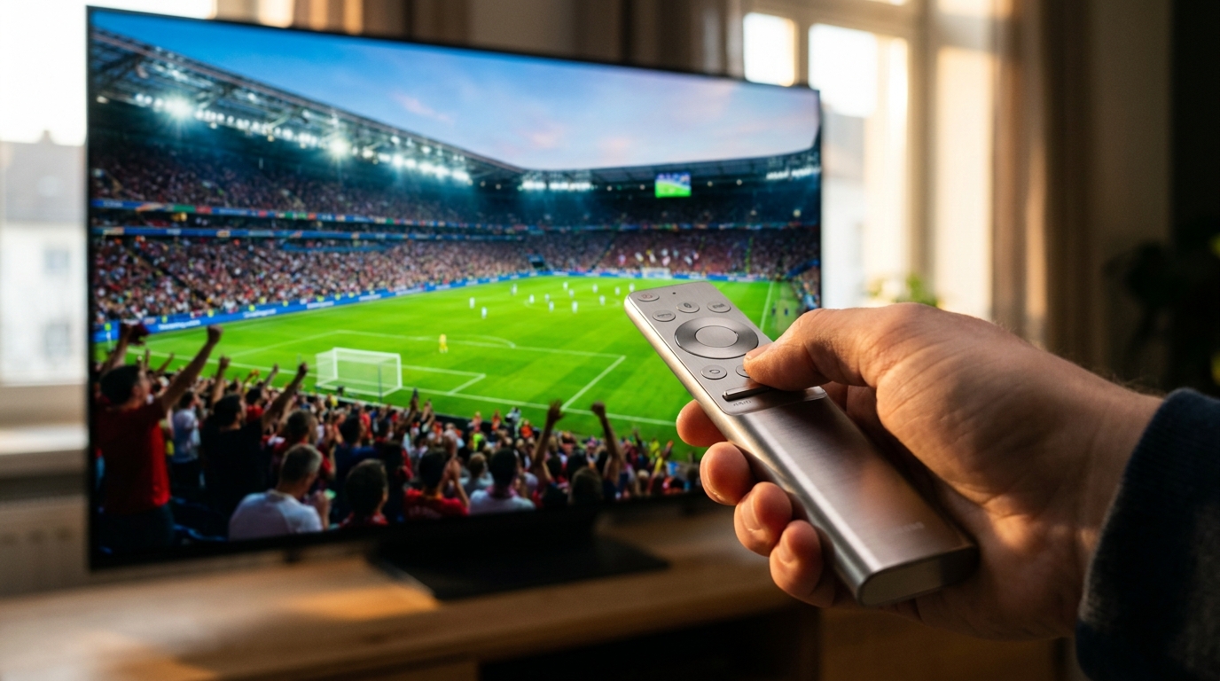 iptv service provider - A close-up shot of a streaming device remote
