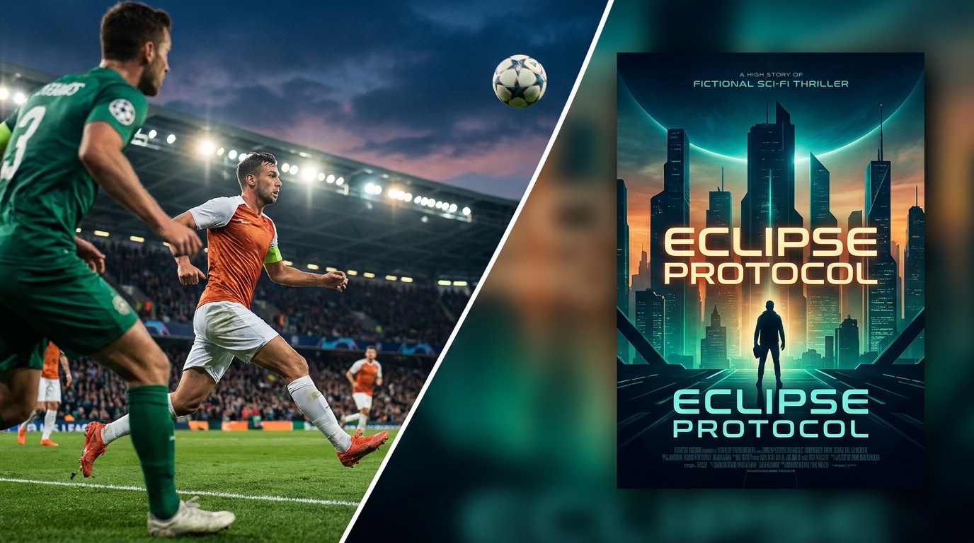 best adult iptv addon kodi - A dynamic split-screen image showing a football match