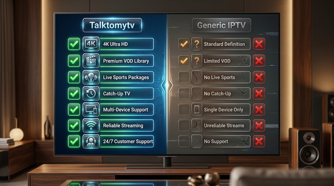 best iptv 2025 - A side-by-side comparison infographic showing a checklist. On