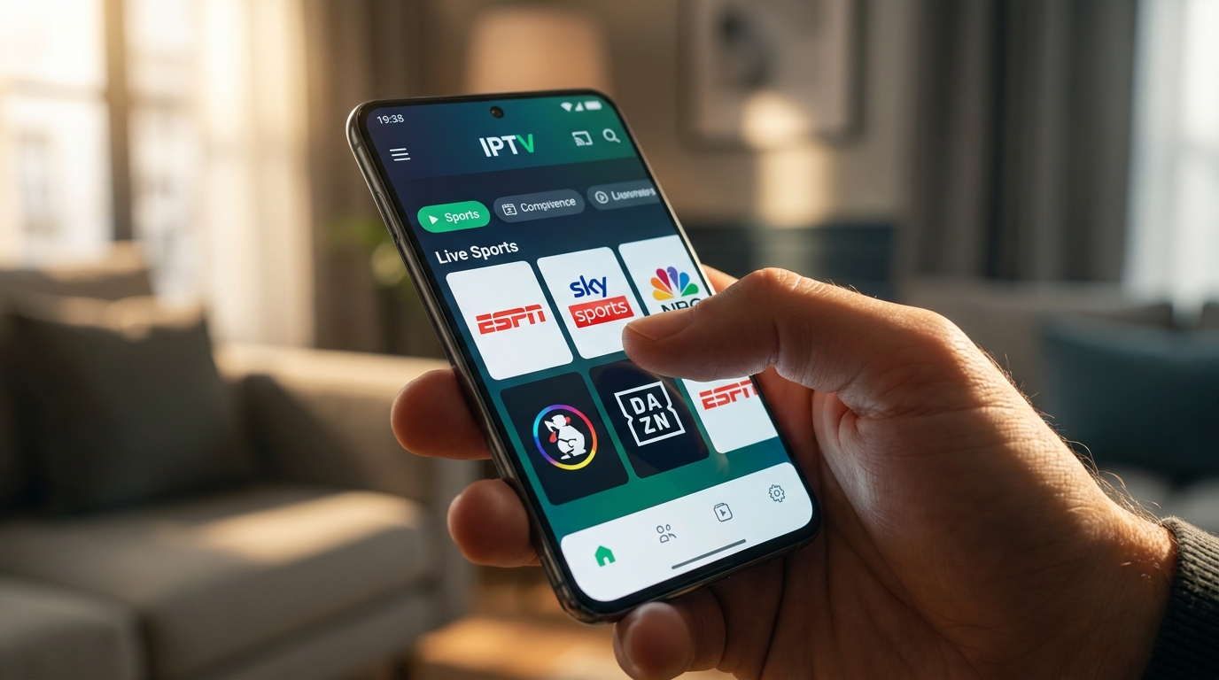 best iptv app for android - A close-up shot of a person holding an
