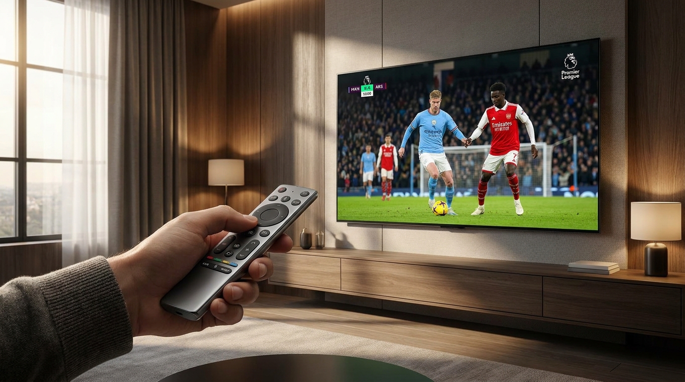 best iptv device - Close-up shot of a person's hand holding a