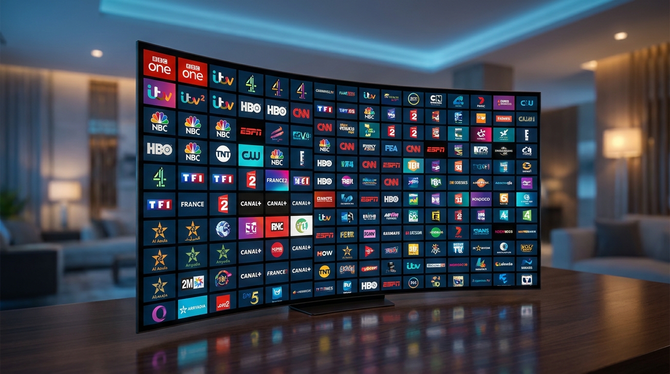 best iptv for firestick 2025 - A dynamic grid view of various international TV