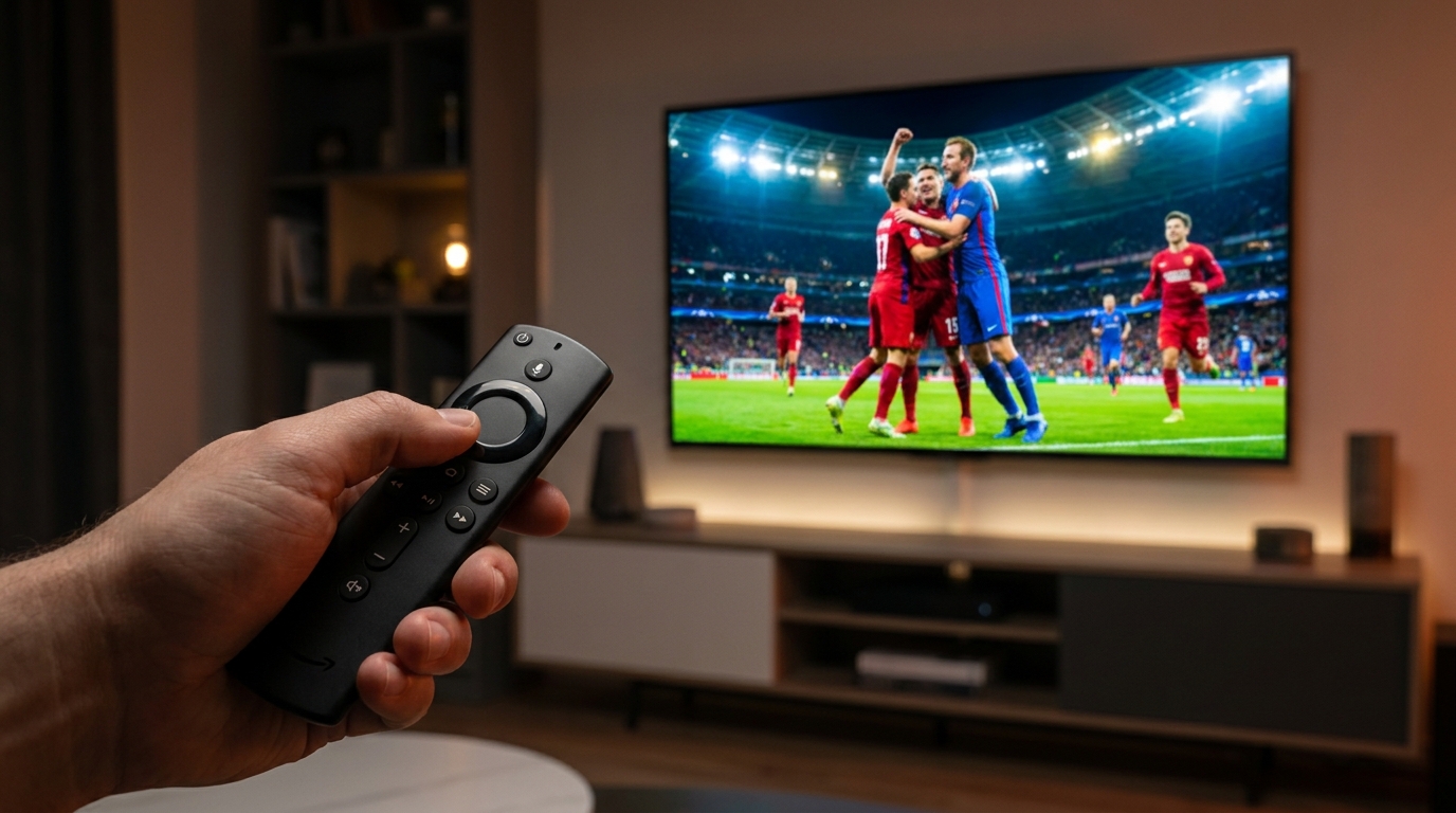 best iptv for firestick - A close-up shot of a hand holding an
