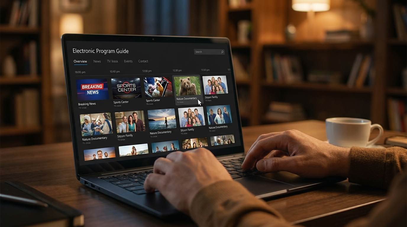 best iptv player windows - A close-up shot of a user navigating an