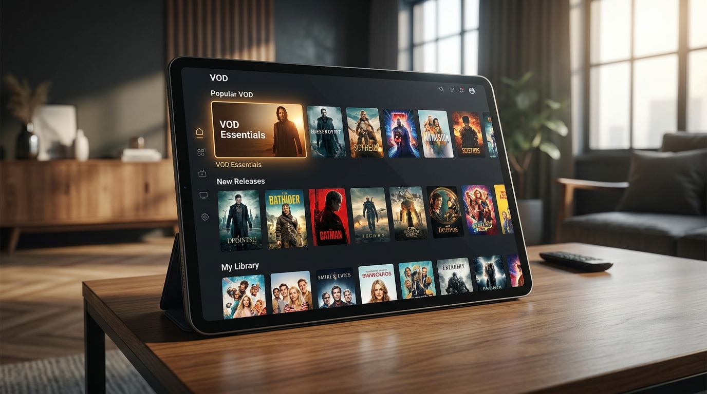 best iptv reddit - A clean, user-friendly interface on a tablet screen,