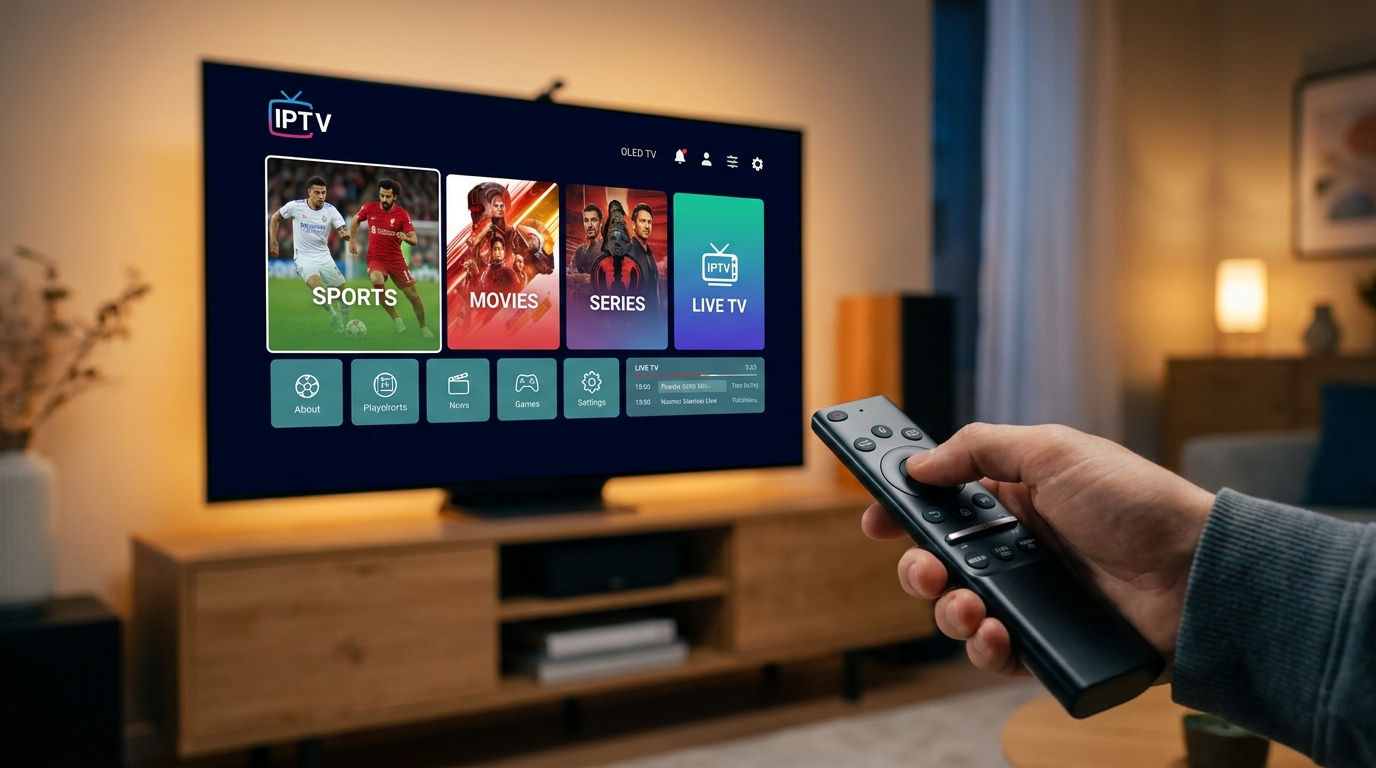 best iptv services 2025 - Close-up shot of a person using a remote