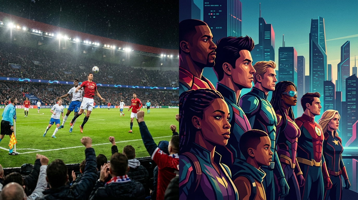 best iptv services reddit - A dynamic split-screen image showing a live football